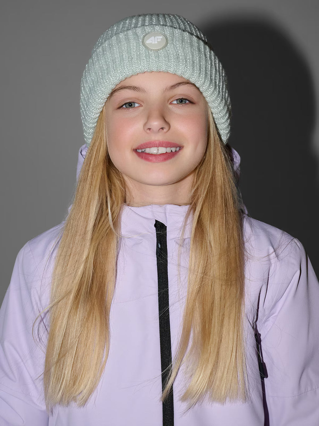 Czapka beanie odblaskowa dziewczęca