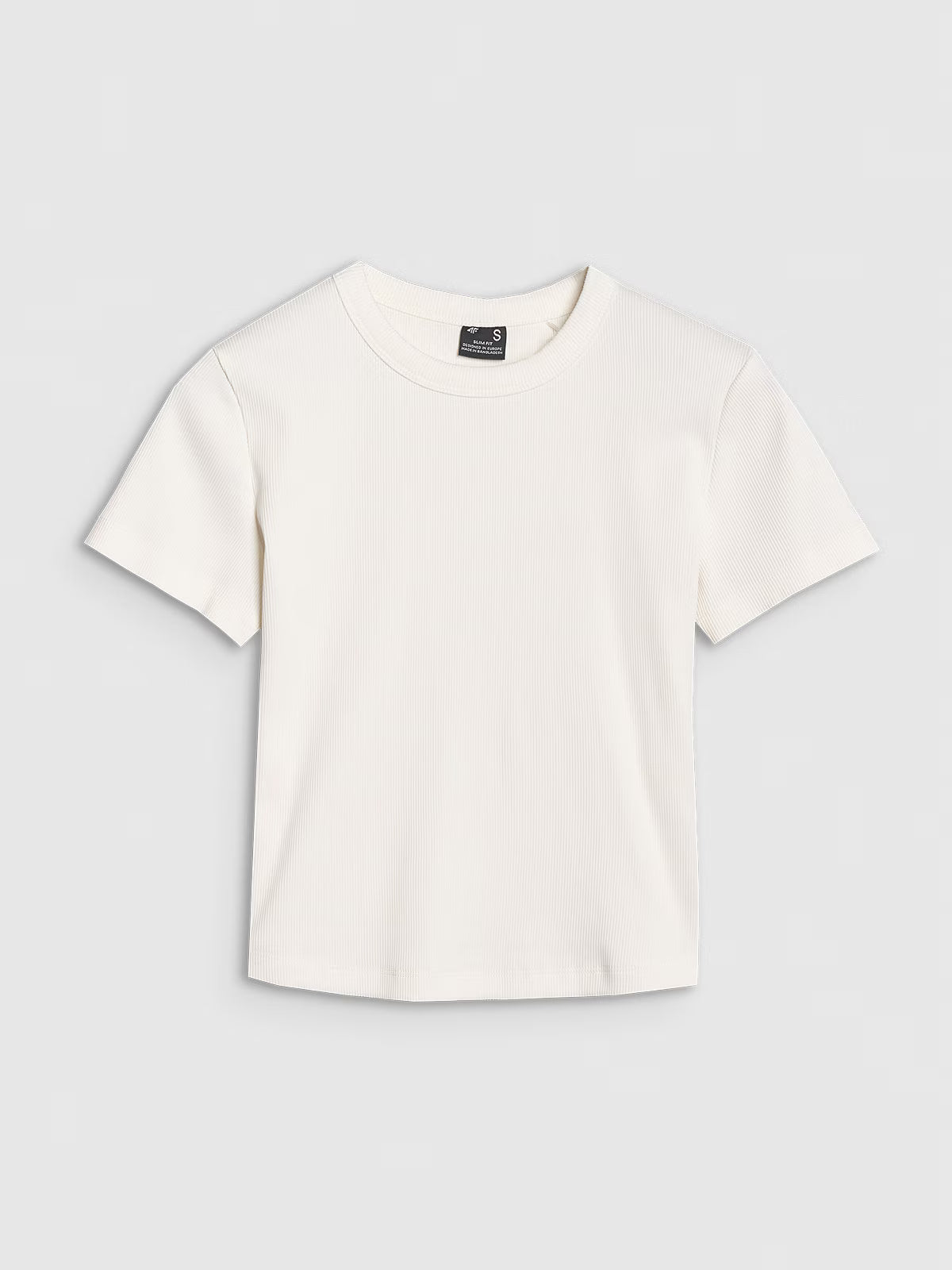T-shirt slim z prążkowanej dzianiny damski