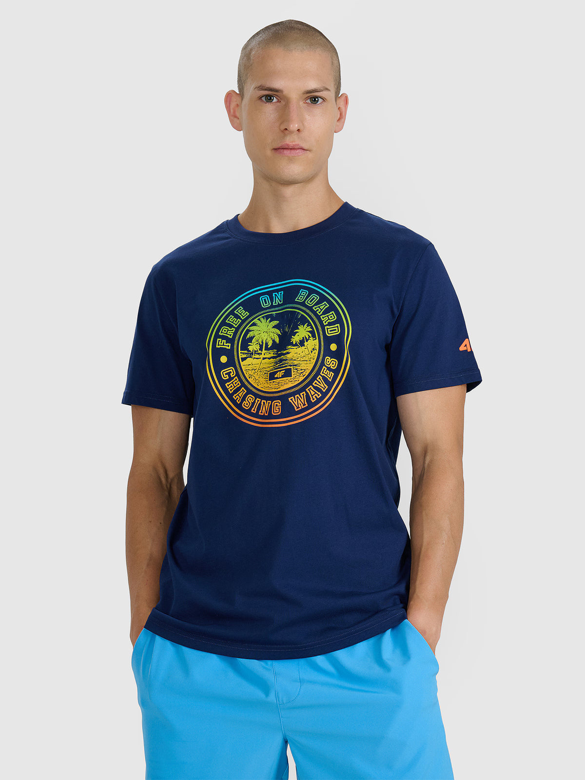 T-shirt regular z nadrukiem męski
