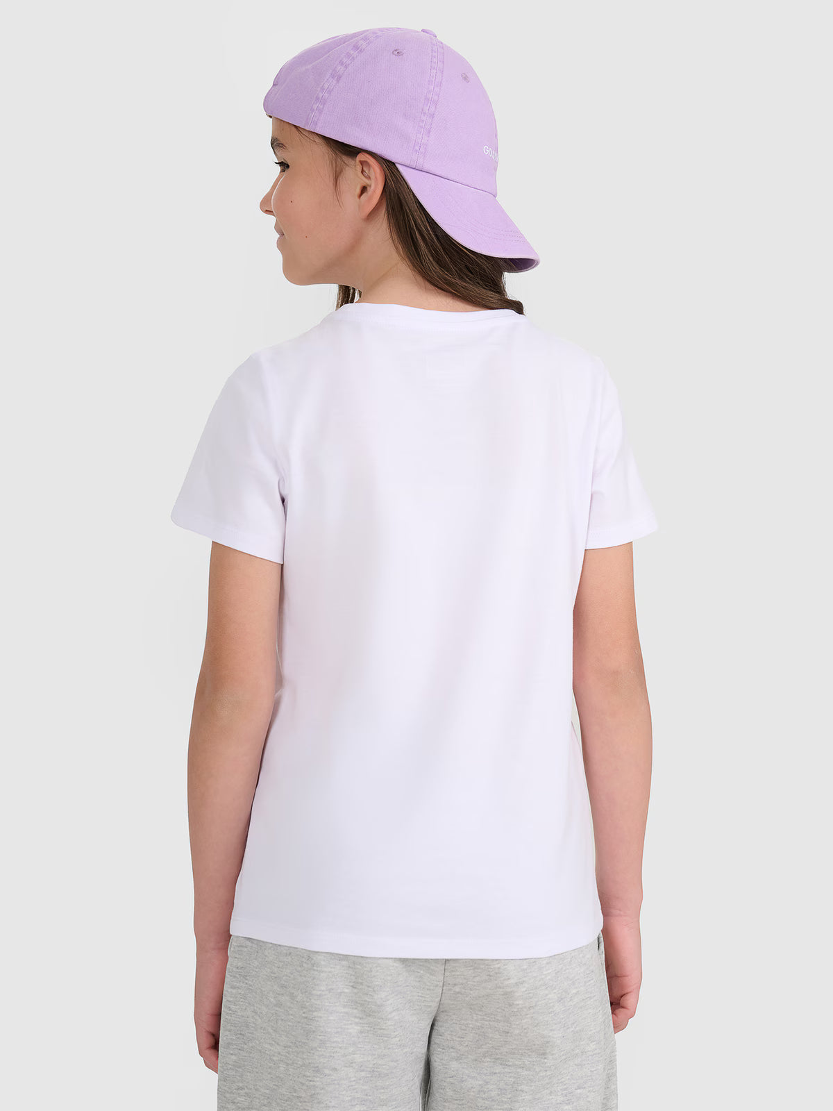 T-shirt regular gładki dziewczęcy