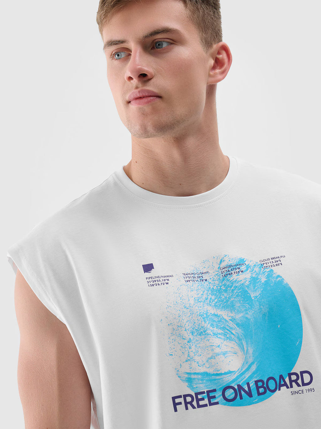 Tank top oversize z nadrukiem męski