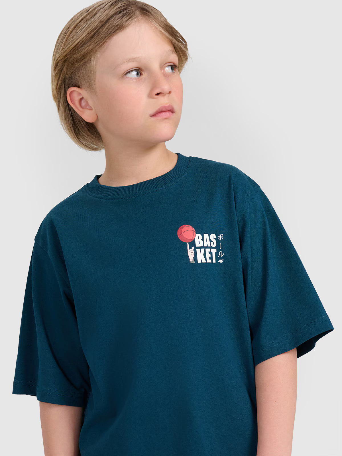 T-shirt oversize z nadrukiem chłopięcy