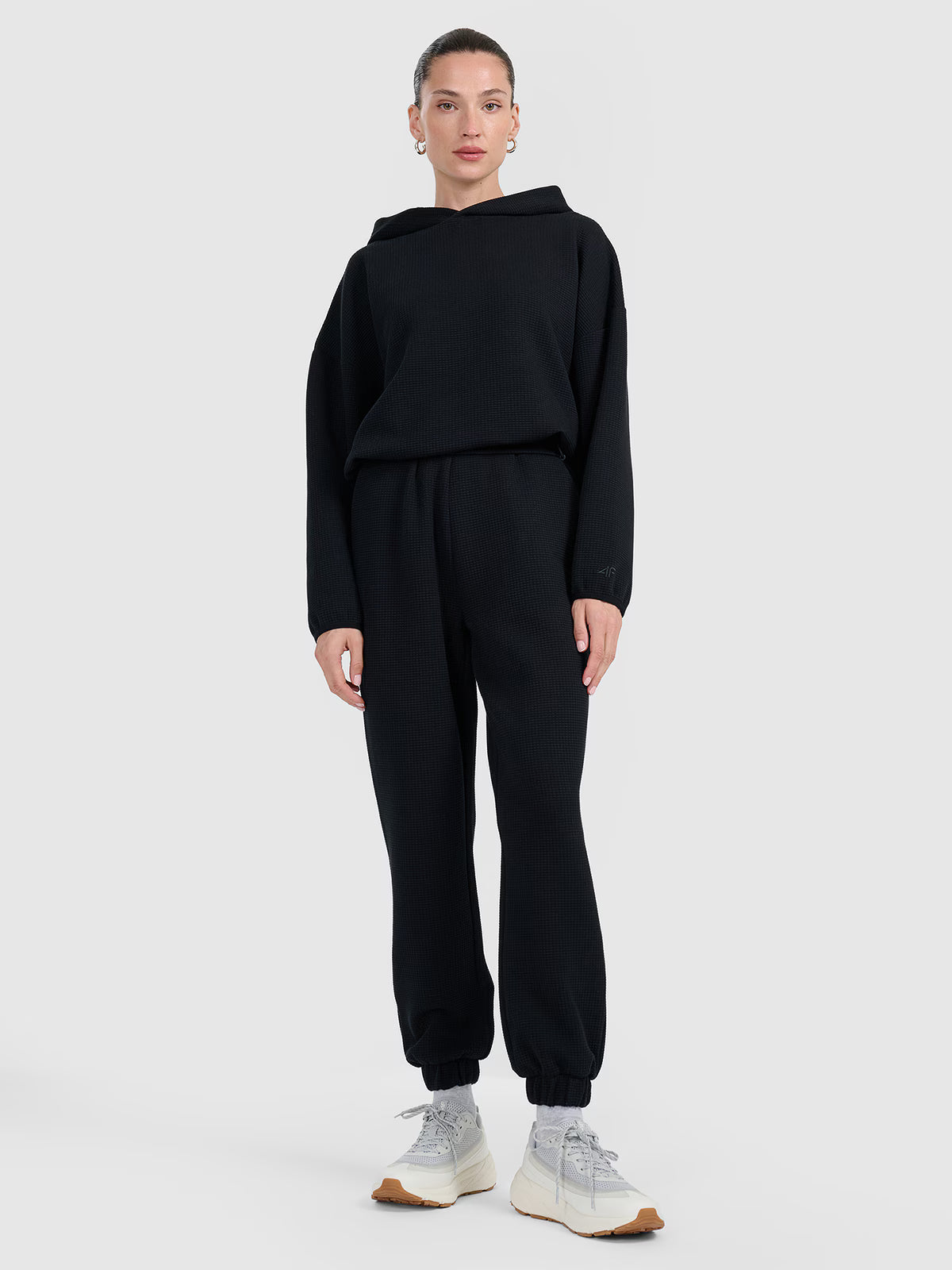 Bluza dresowa z waflowej dzianiny damska