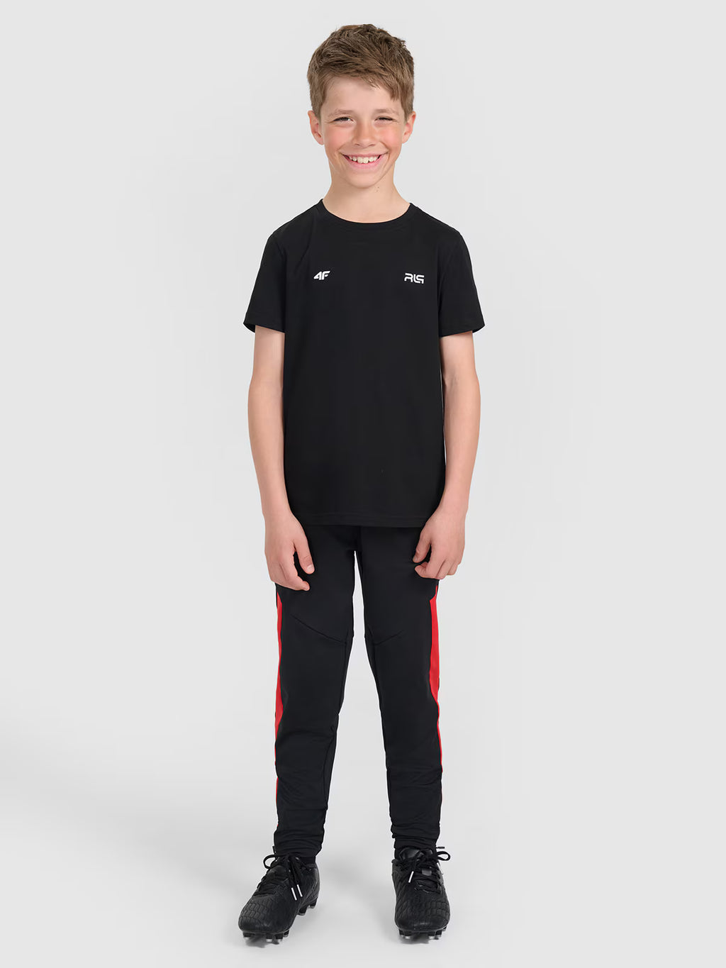 T-shirt regular z nadrukiem dziecięcy 4F JUNIOR x Robert Lewandowski