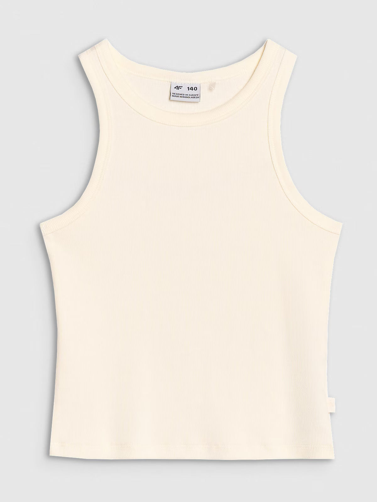 Crop top slim z prążkowanej dzianiny dziewczęcy