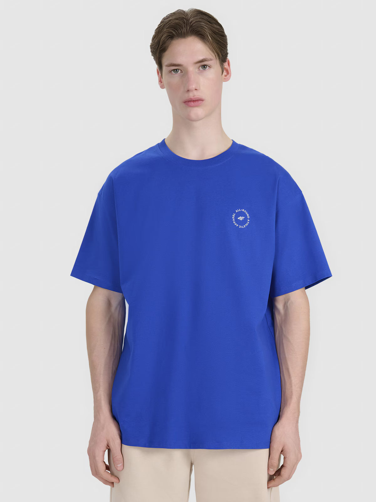 T-shirt oversize z nadrukiem męski