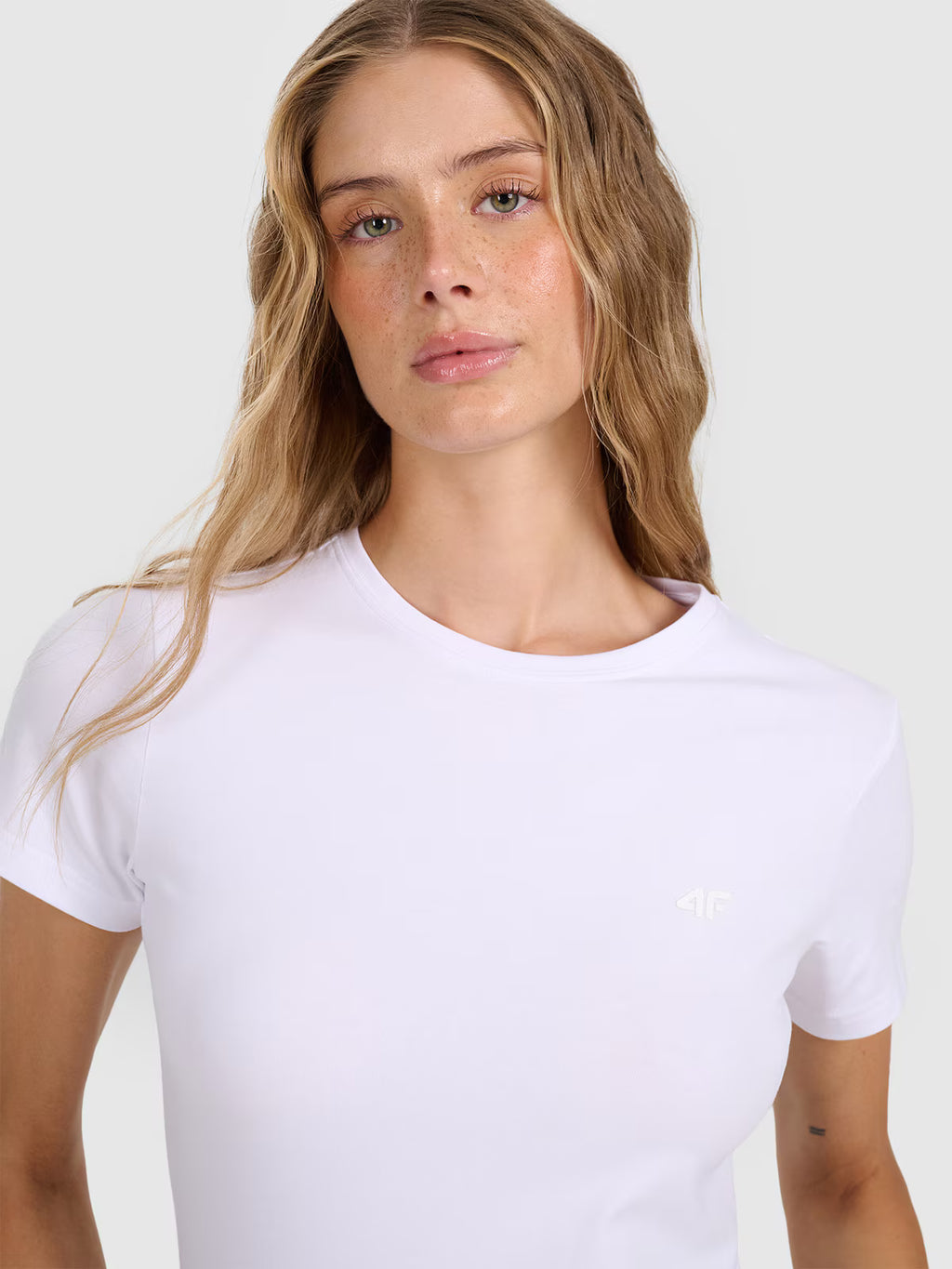 T-shirt slim gładki damski