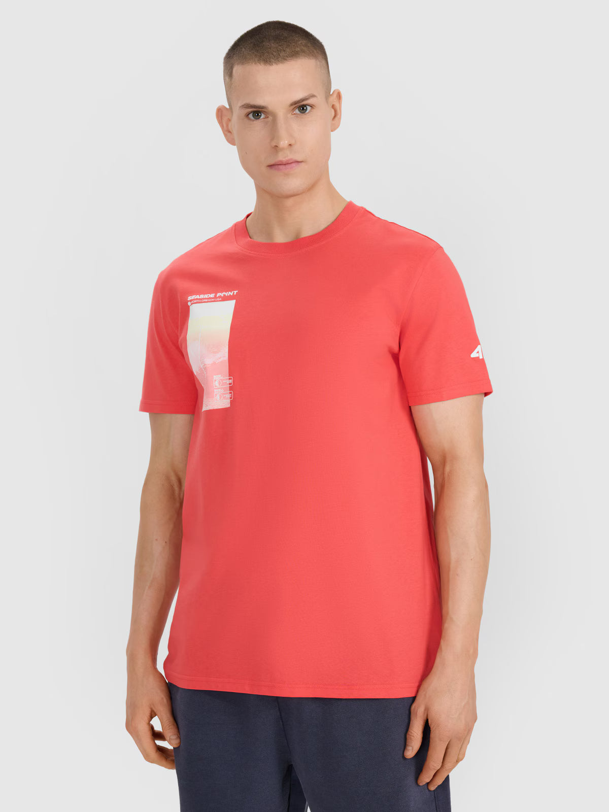 T-shirt regular z nadrukiem męski