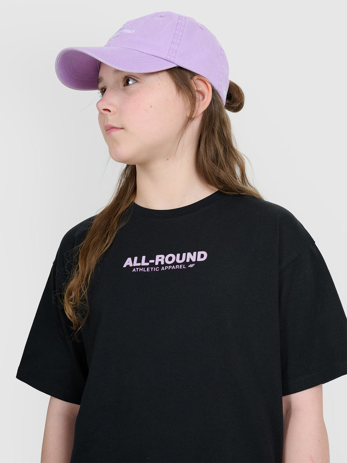 T-shirt oversize z nadrukiem dziewczęcy