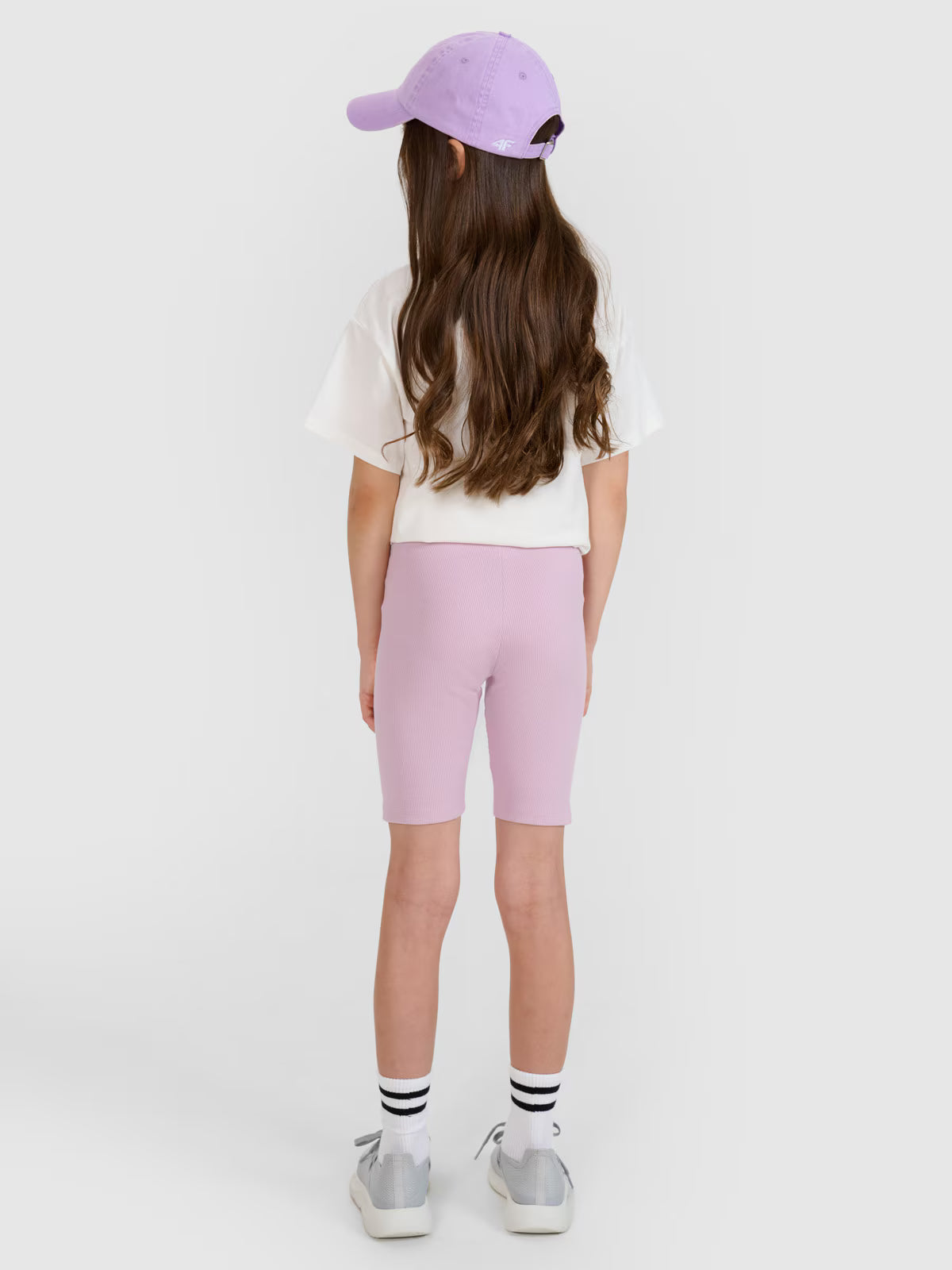Legginsy kolarki z prążkowanej dzianiny dziewczęce