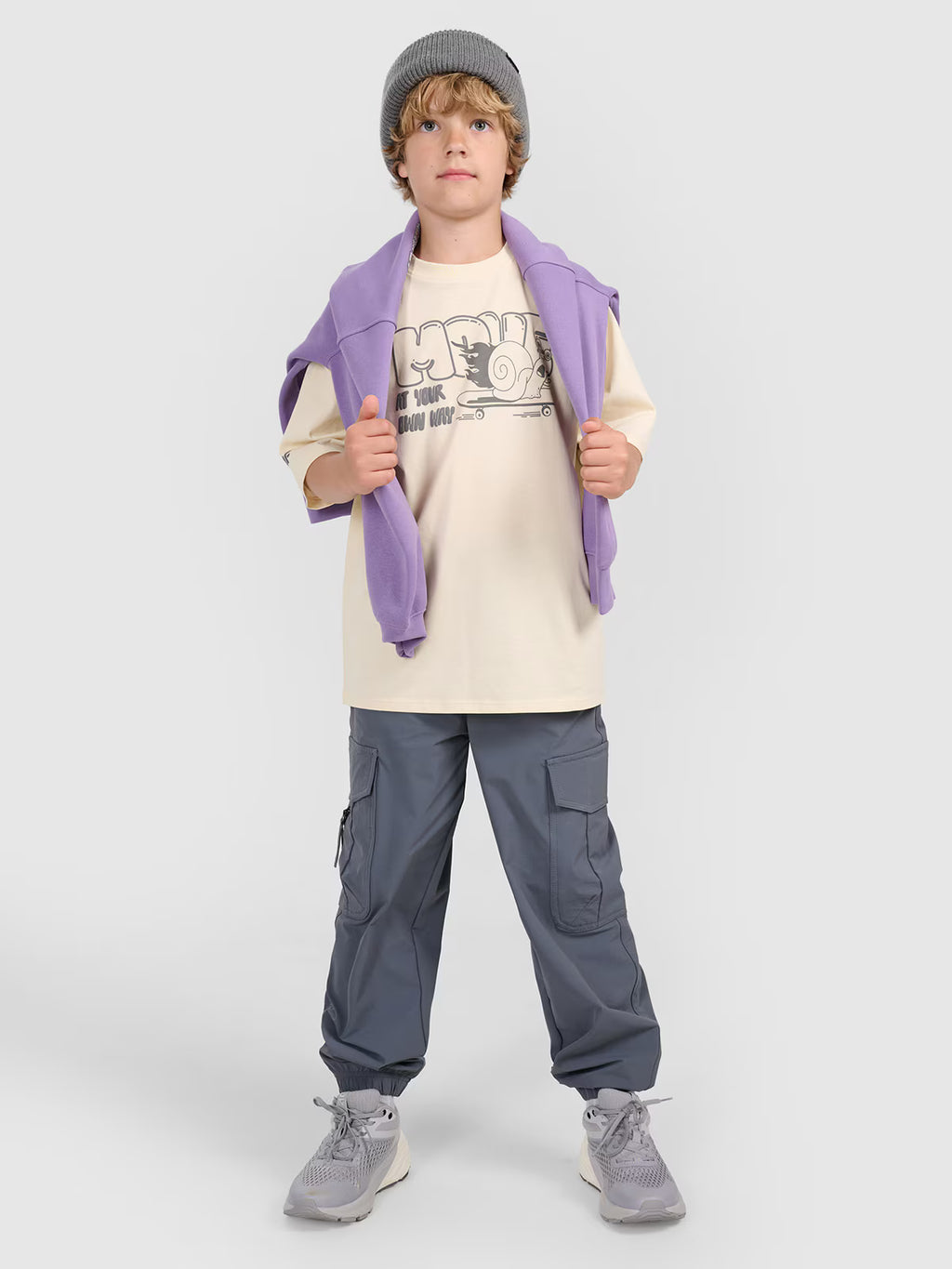 T-shirt oversize z nadrukiem chłopięcy