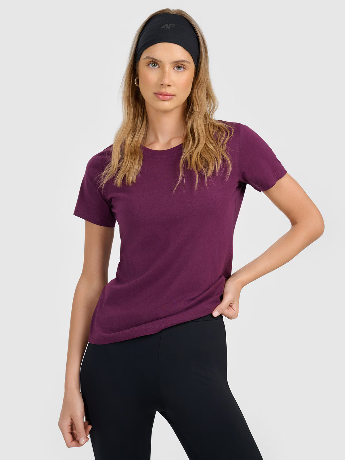 T-shirt regular gładki damski