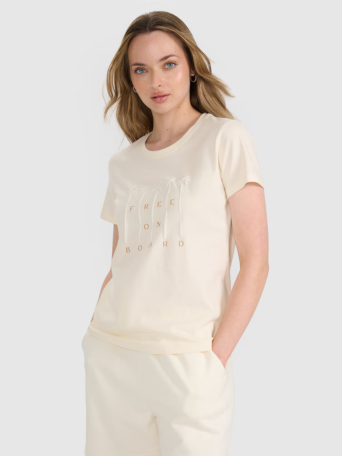 T-shirt regular z nadrukiem damski