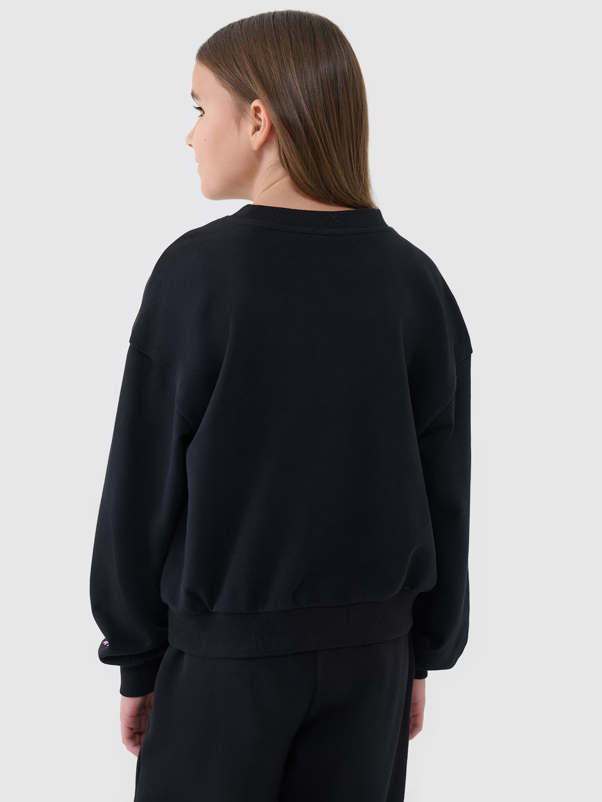 Bluza dresowa nierozpinana bez kaptura dziewczęca