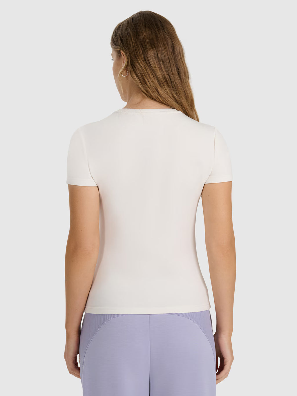 T-shirt z prążkowanej dzianiny z modalem damski