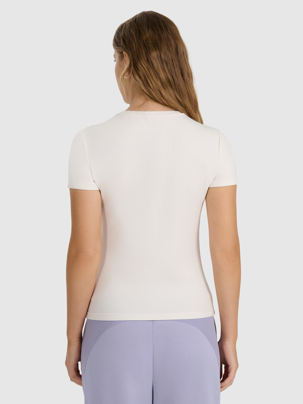 T-shirt z prążkowanej dzianiny z modalem damski