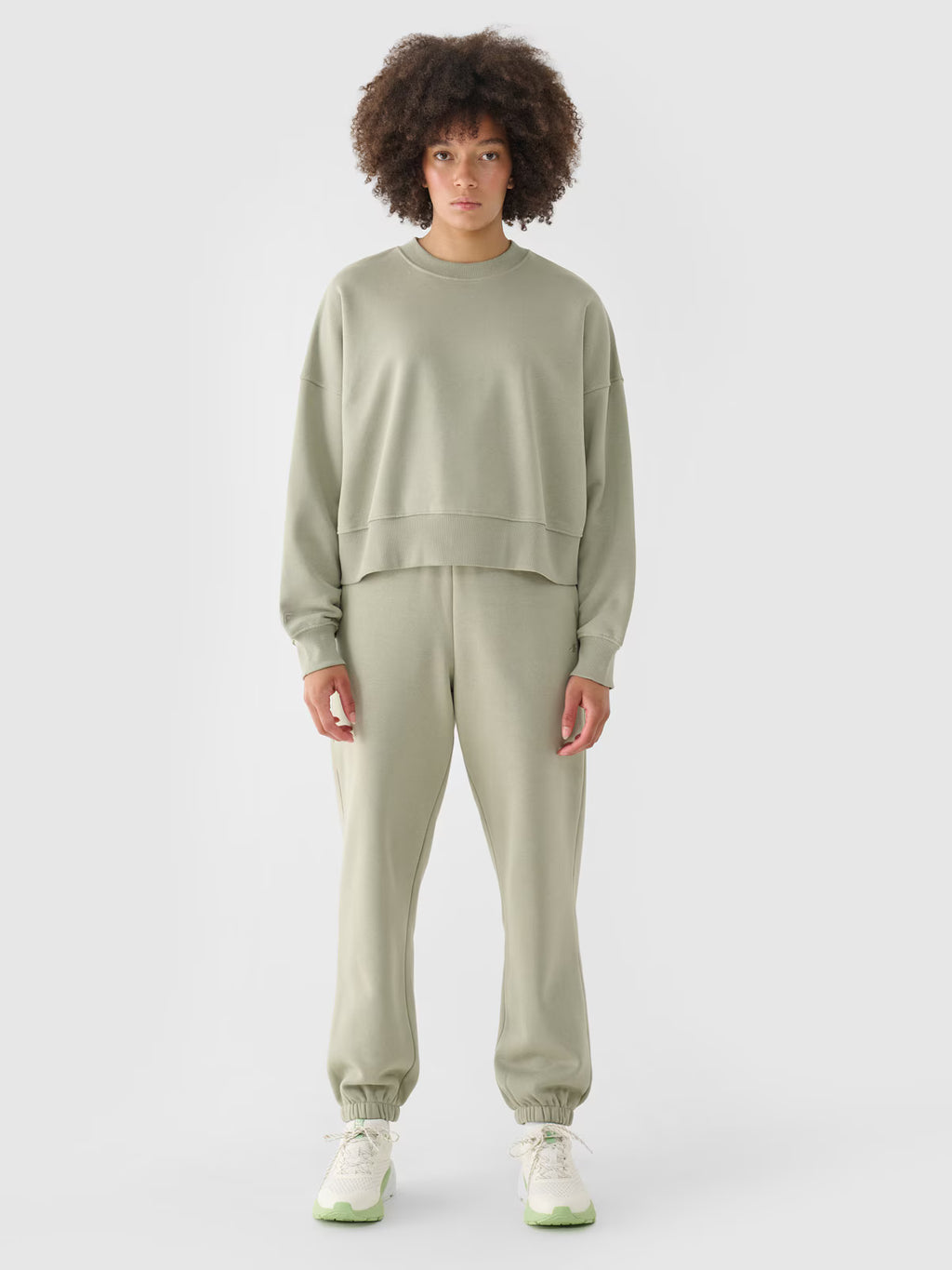 Bluza dresowa oversize nierozpinana bez kaptura damska