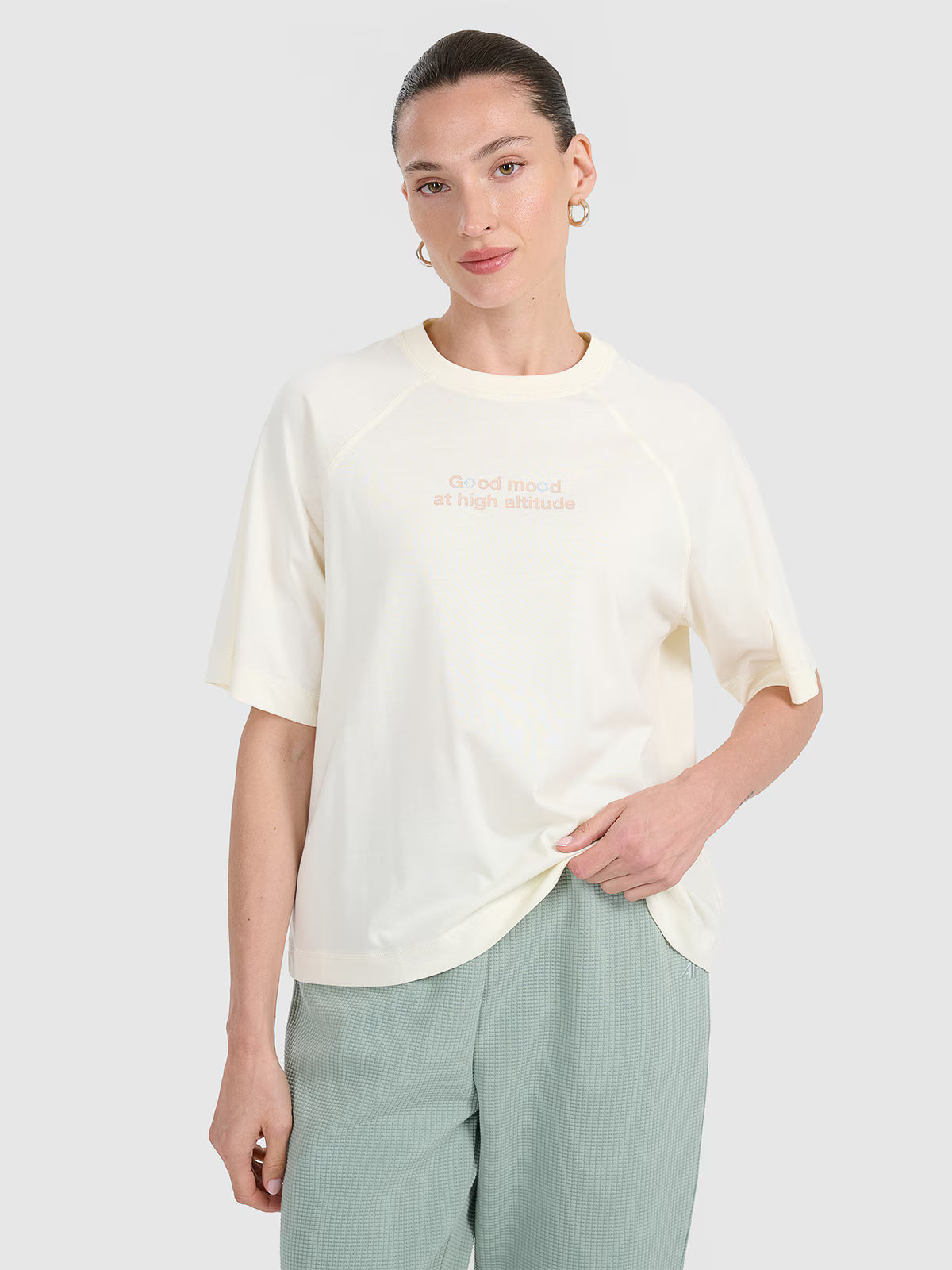 T-shirt oversize z nadrukiem damski