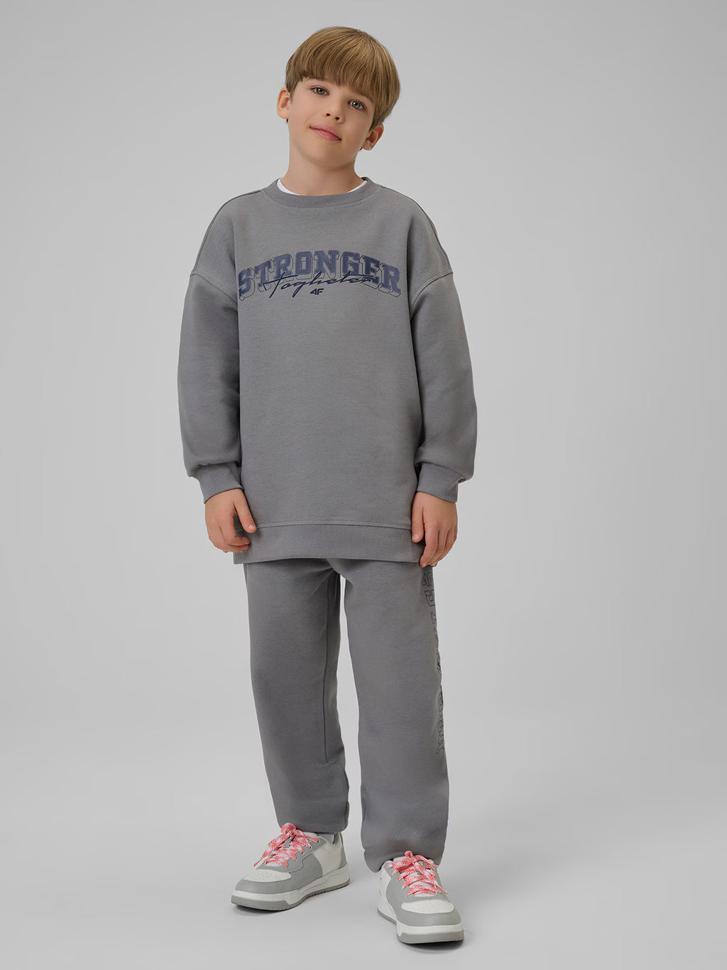 Bluza dresowa loose bez kaptura chłopięca