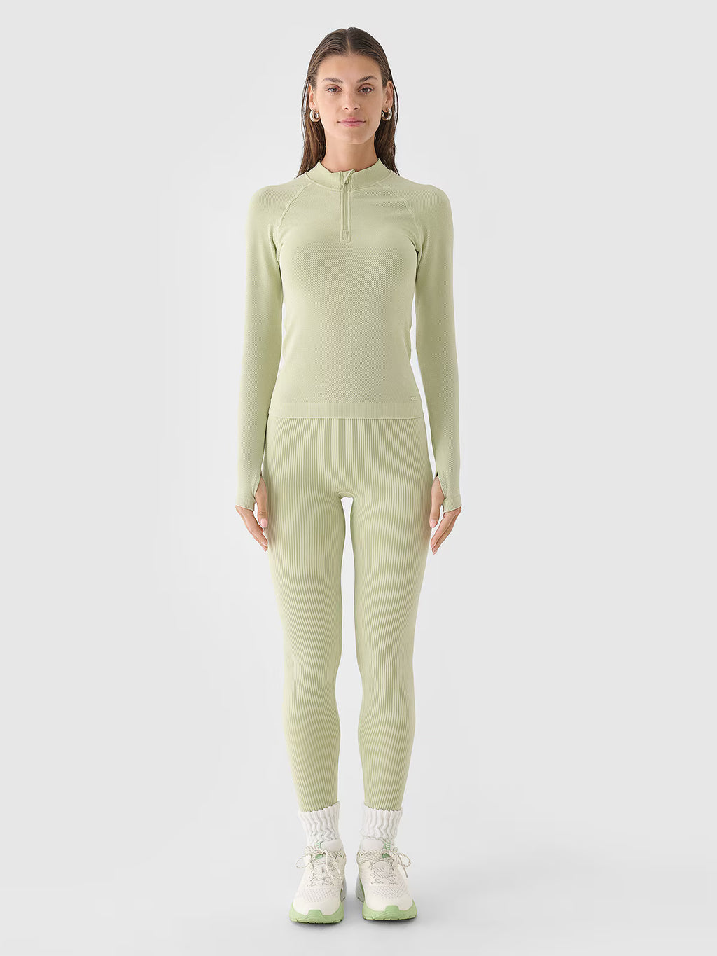 Legginsy bezszwowe w prążki damskie