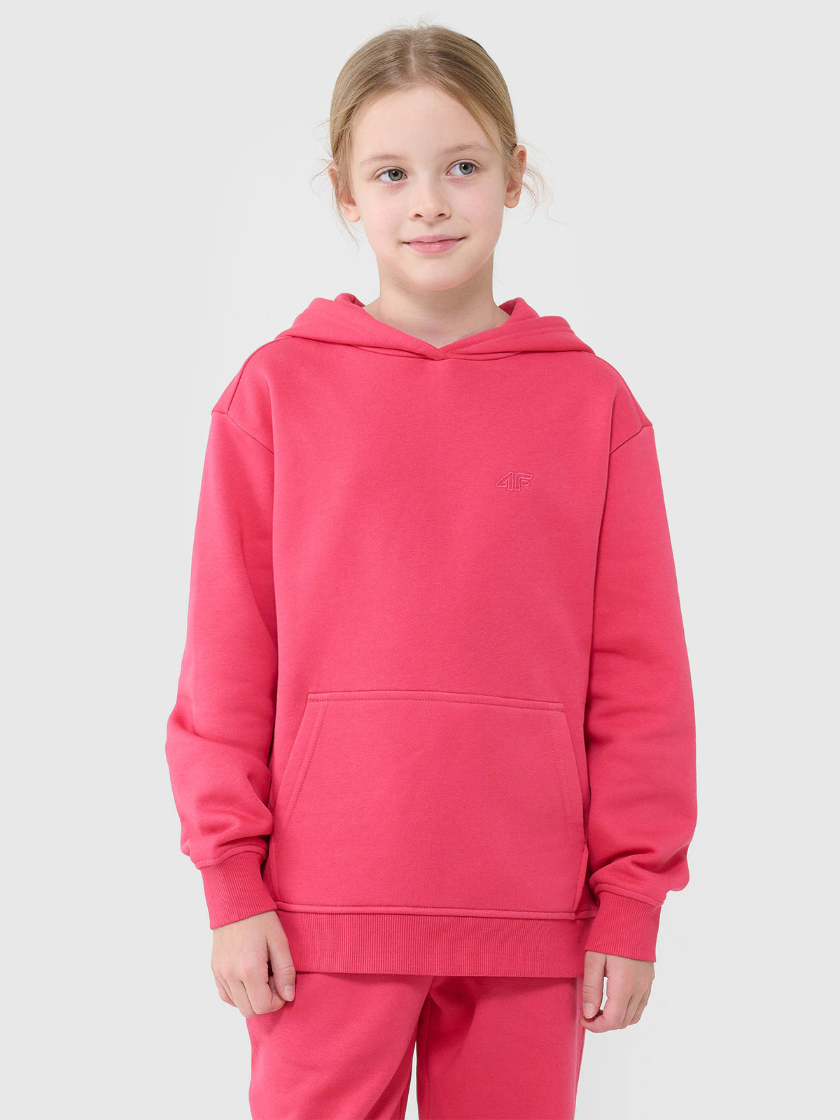 Bluza dresowa nierozpinana z kapturem dziewczęca