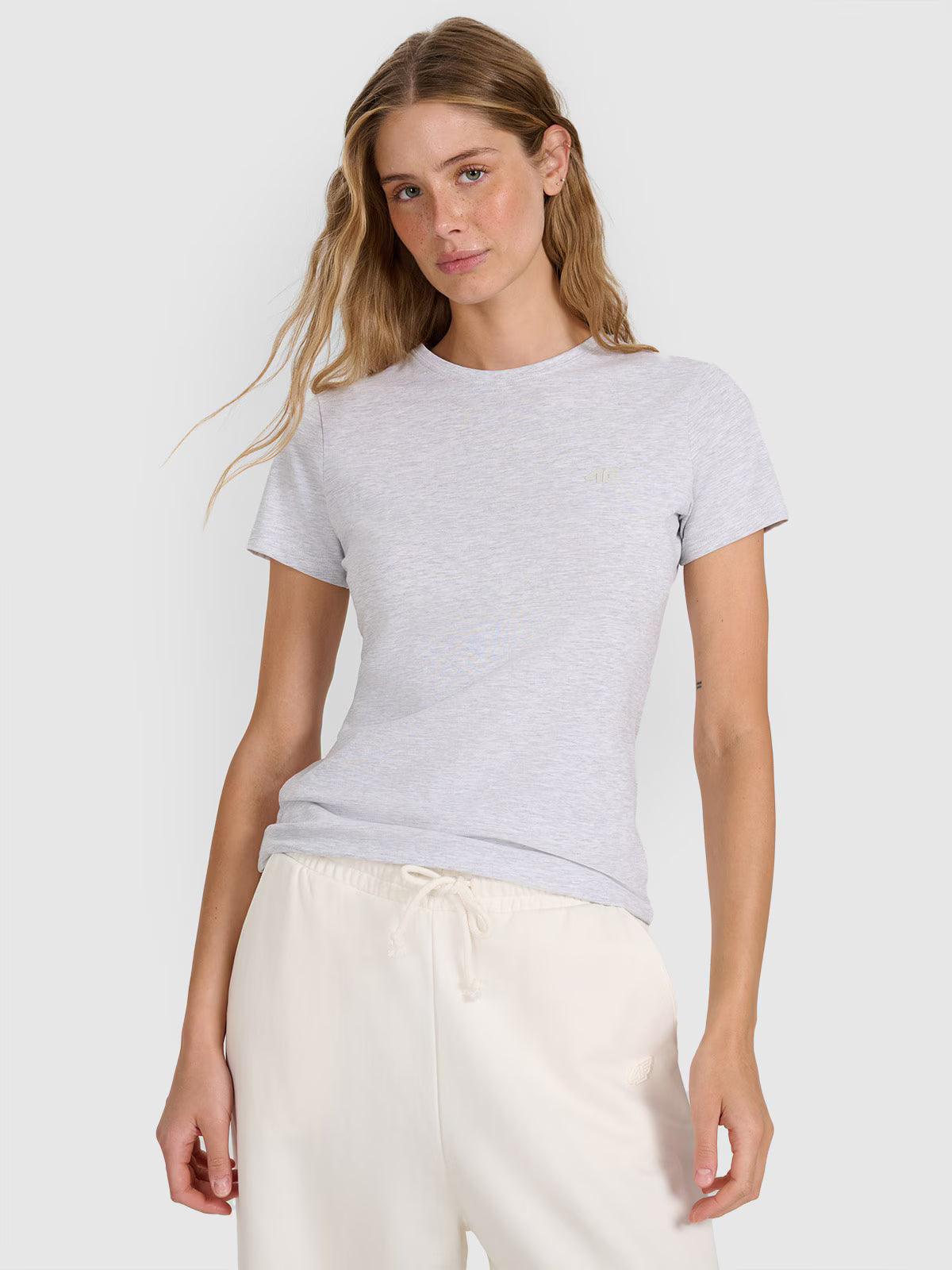T-shirt slim gładki damski