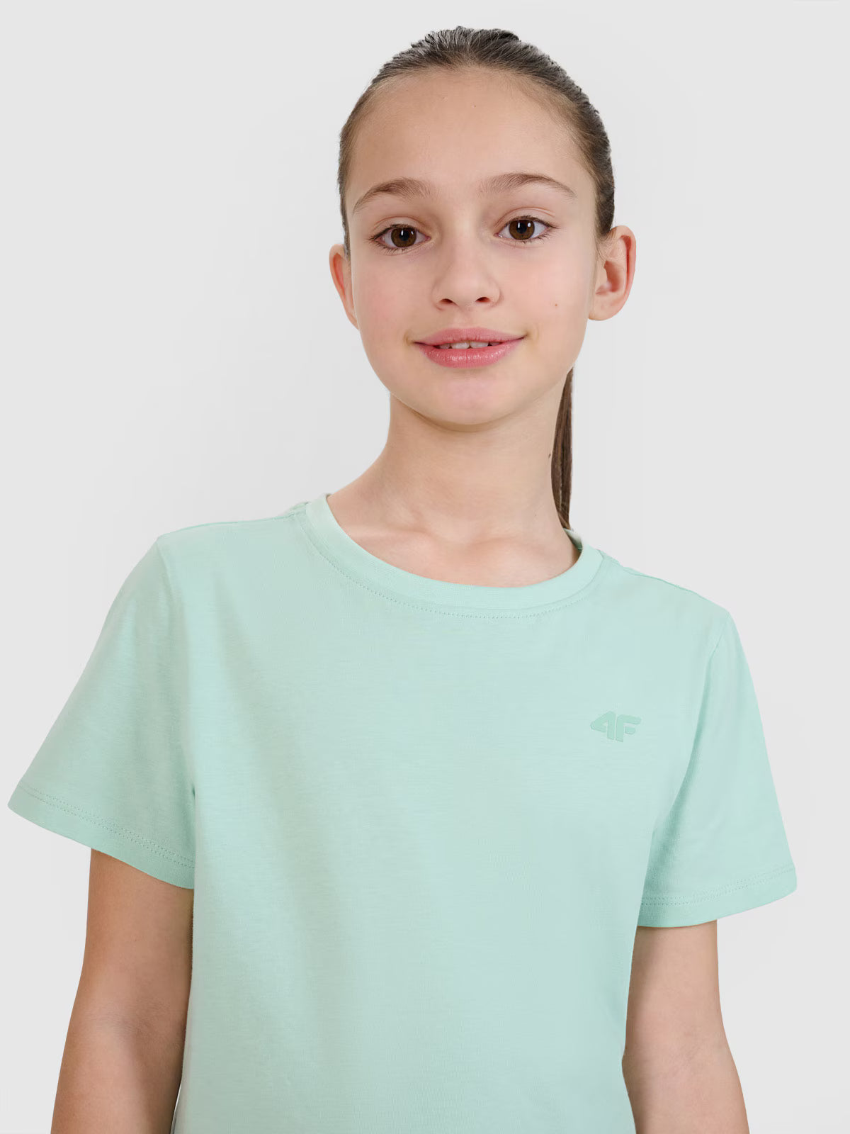 T-shirt regular gładki dziewczęcy