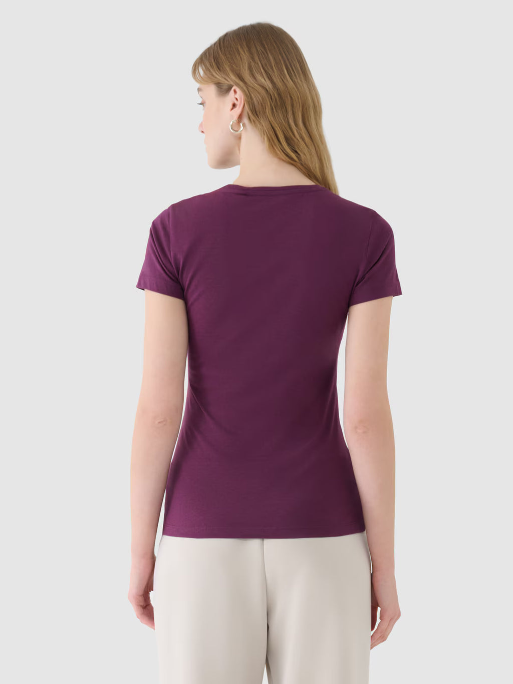 T-shirt slim z modalem damski