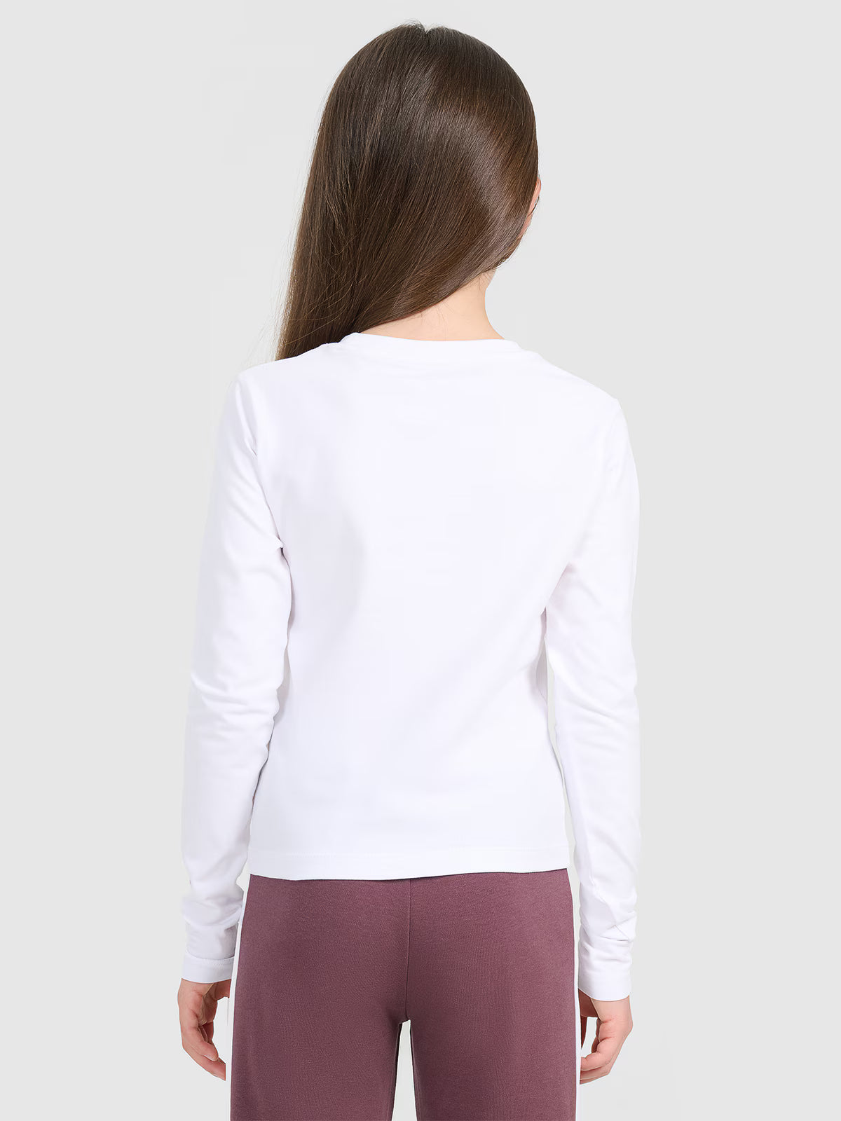 Longsleeve slim gładki dziewczęcy