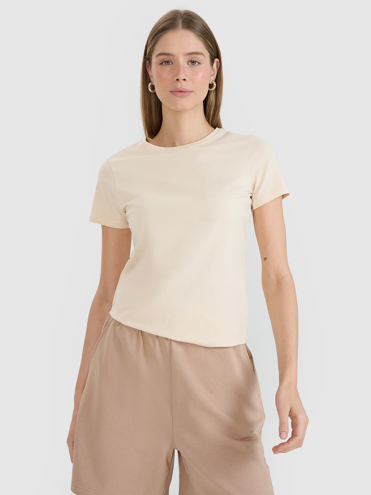 T-shirt slim gładki damski