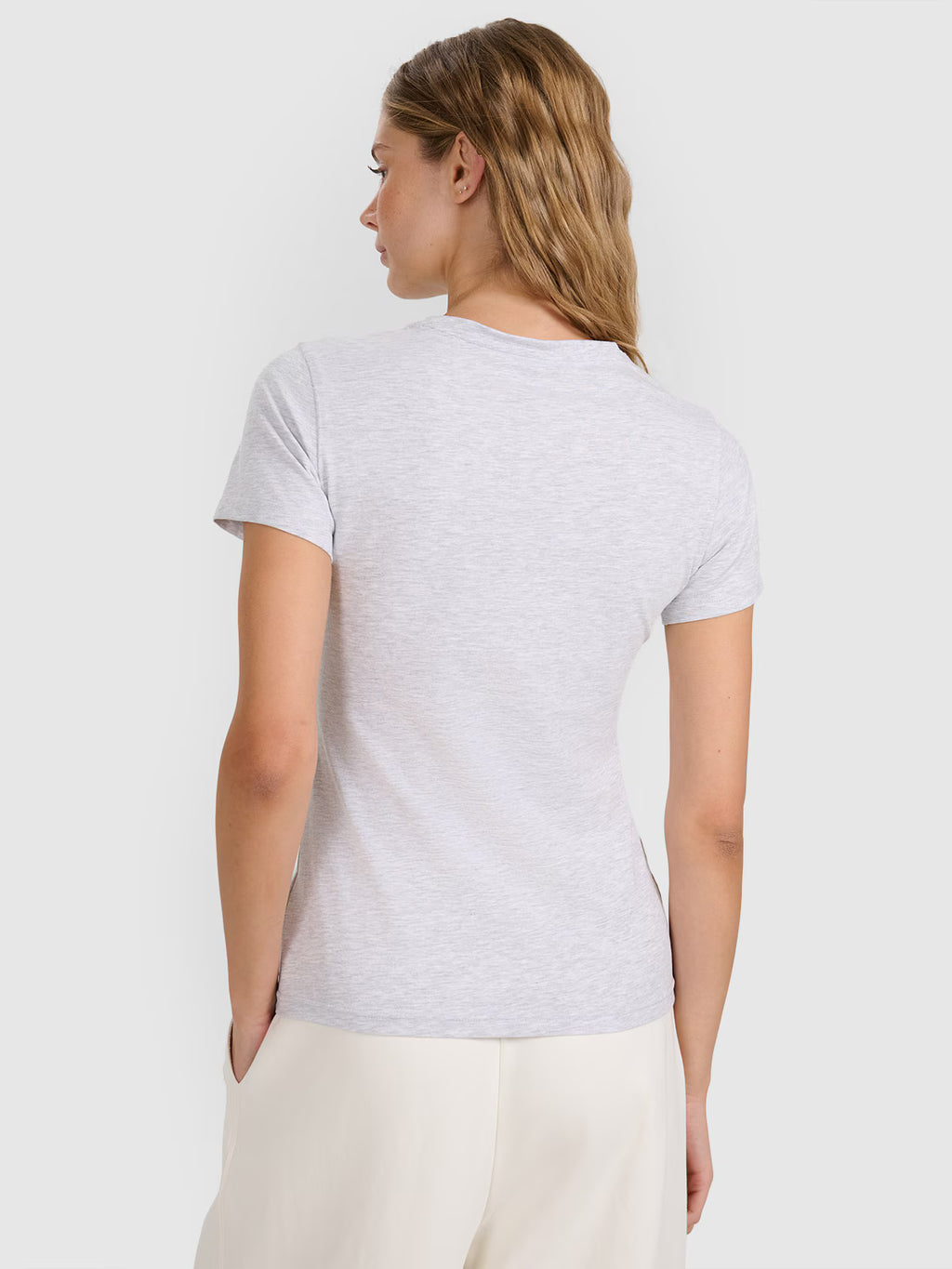 T-shirt slim gładki damski