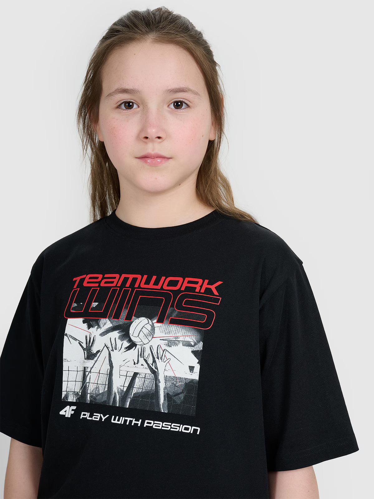 T-shirt oversize z nadrukiem dziecięcy