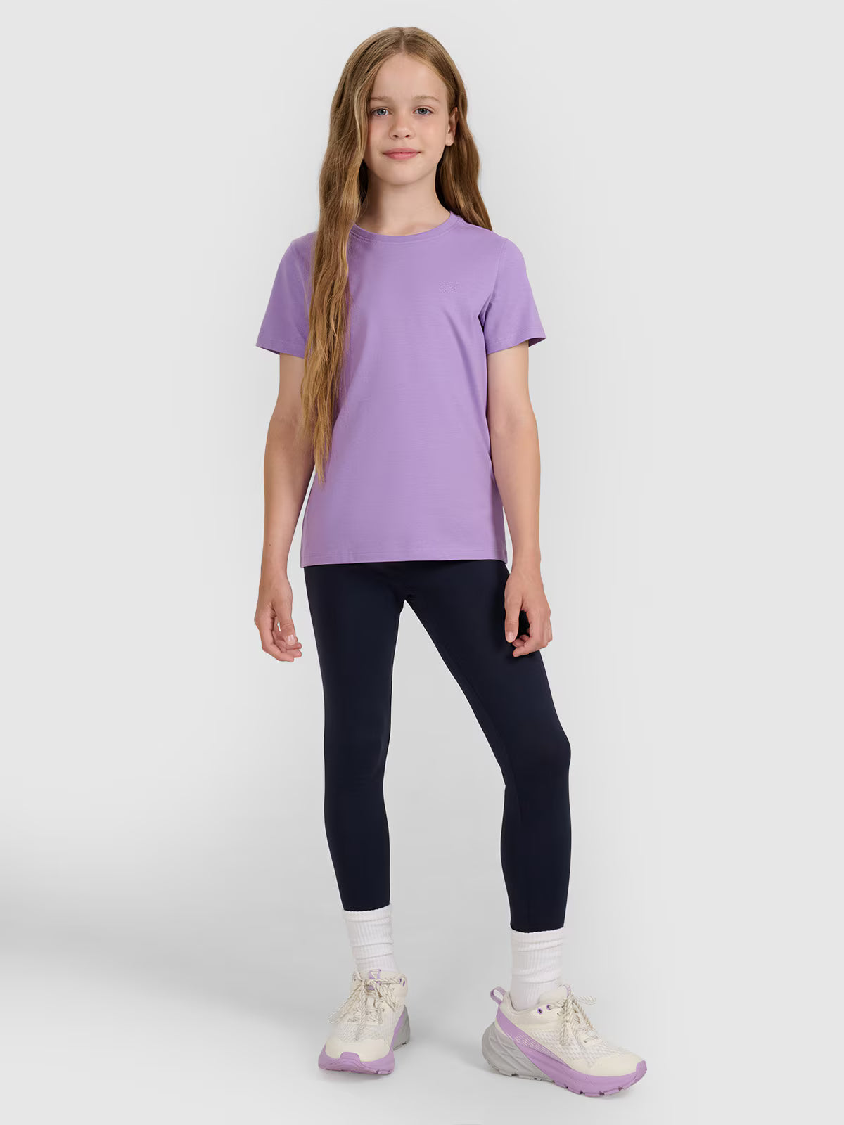 T-shirt regular gładki dziewczęcy