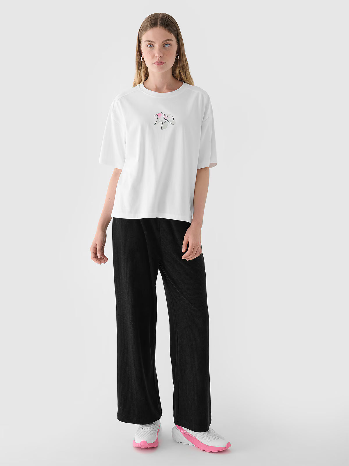 T-shirt oversize z nadrukiem damski