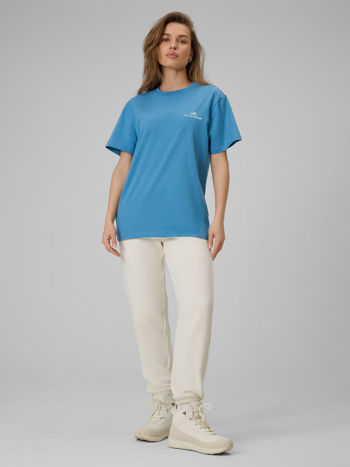T-shirt loose z nadrukiem damski