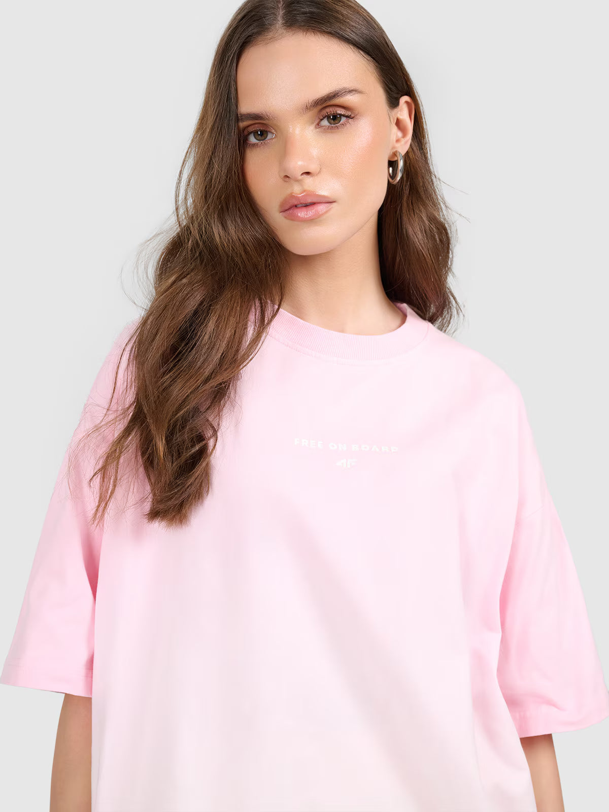 T-shirt loose z nadrukiem damski