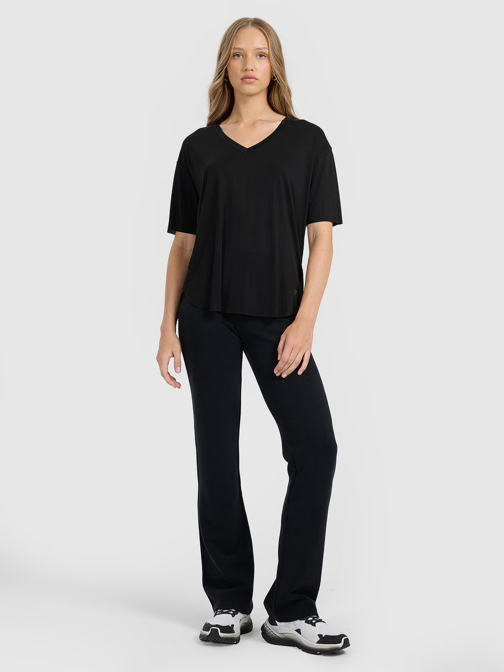 T-shirt oversize z modalem damski
