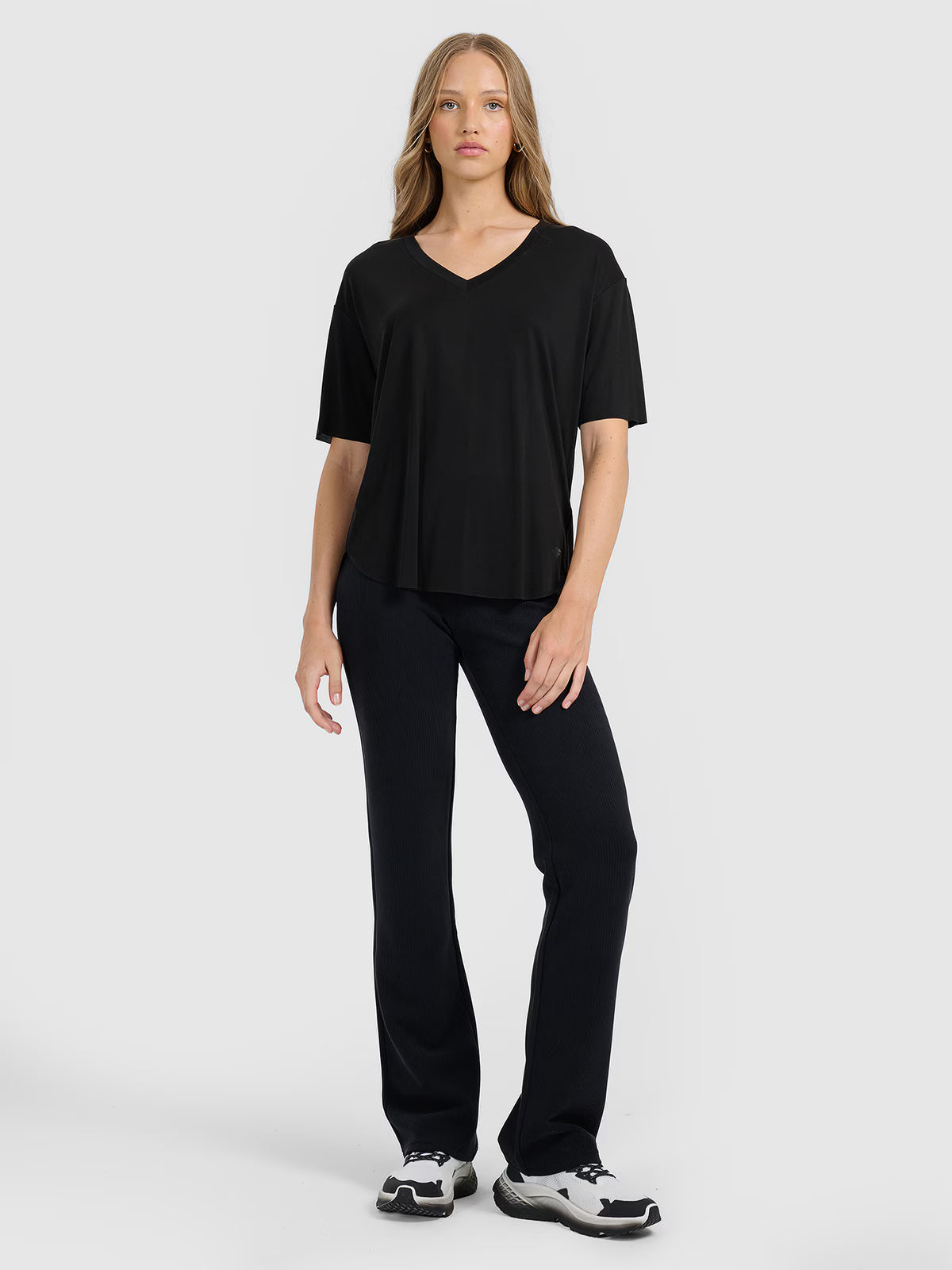 T-shirt oversize z modalem damski
