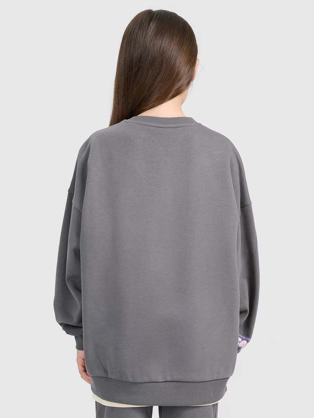 Bluza dresowa oversize nierozpinana bez kaptura dziewczęca