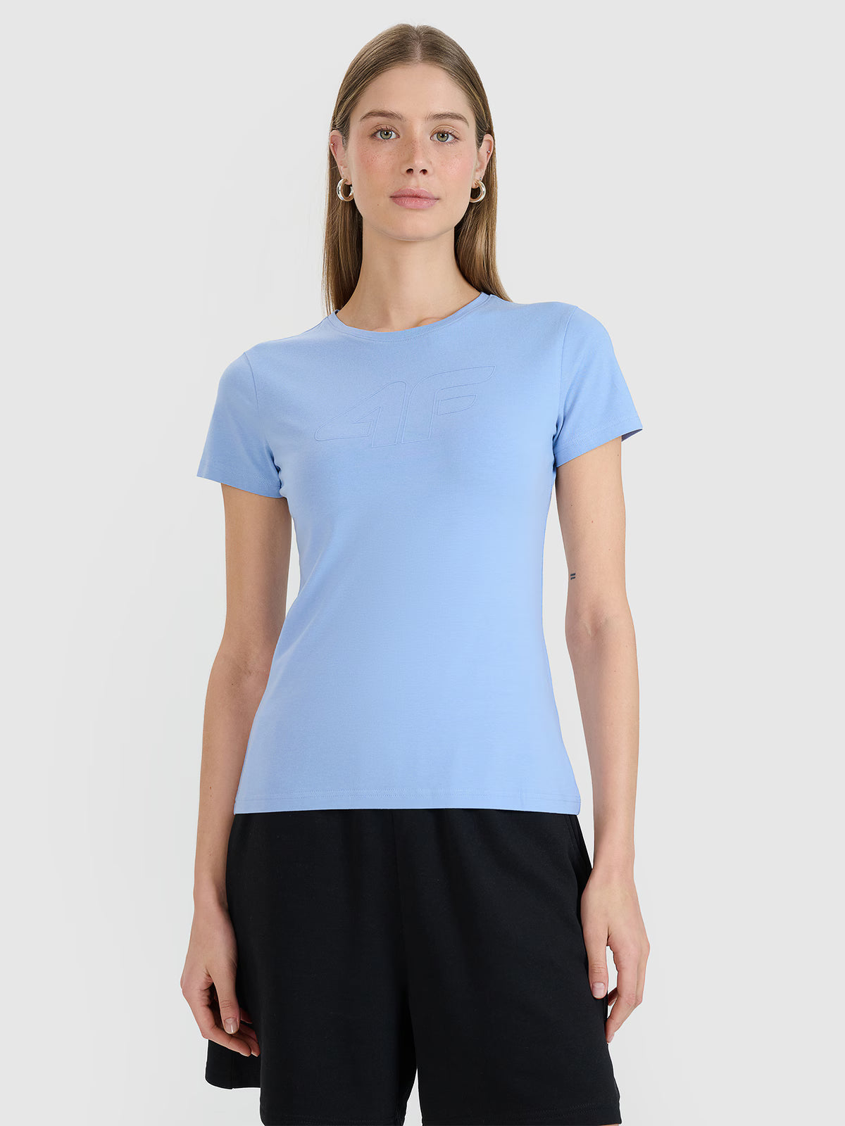 T-shirt slim z nadrukiem damski