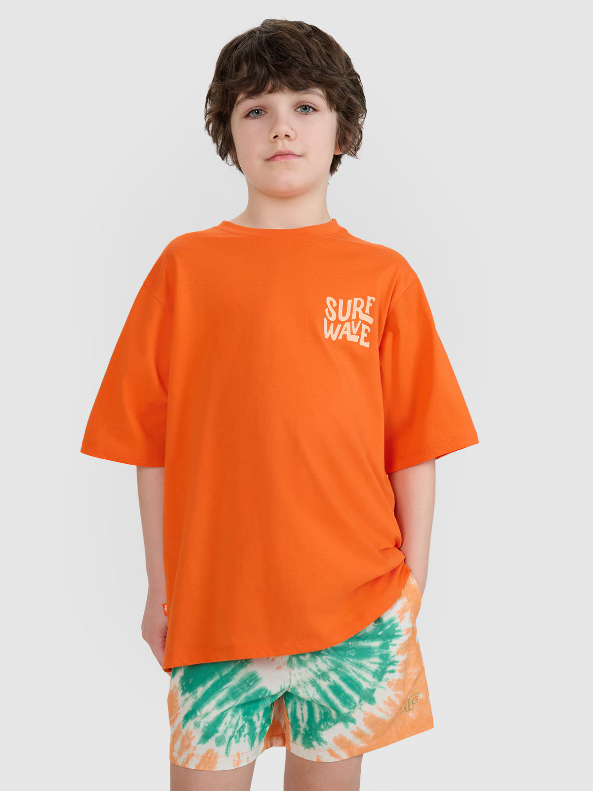 T-shirt oversize z nadrukiem chłopięcy