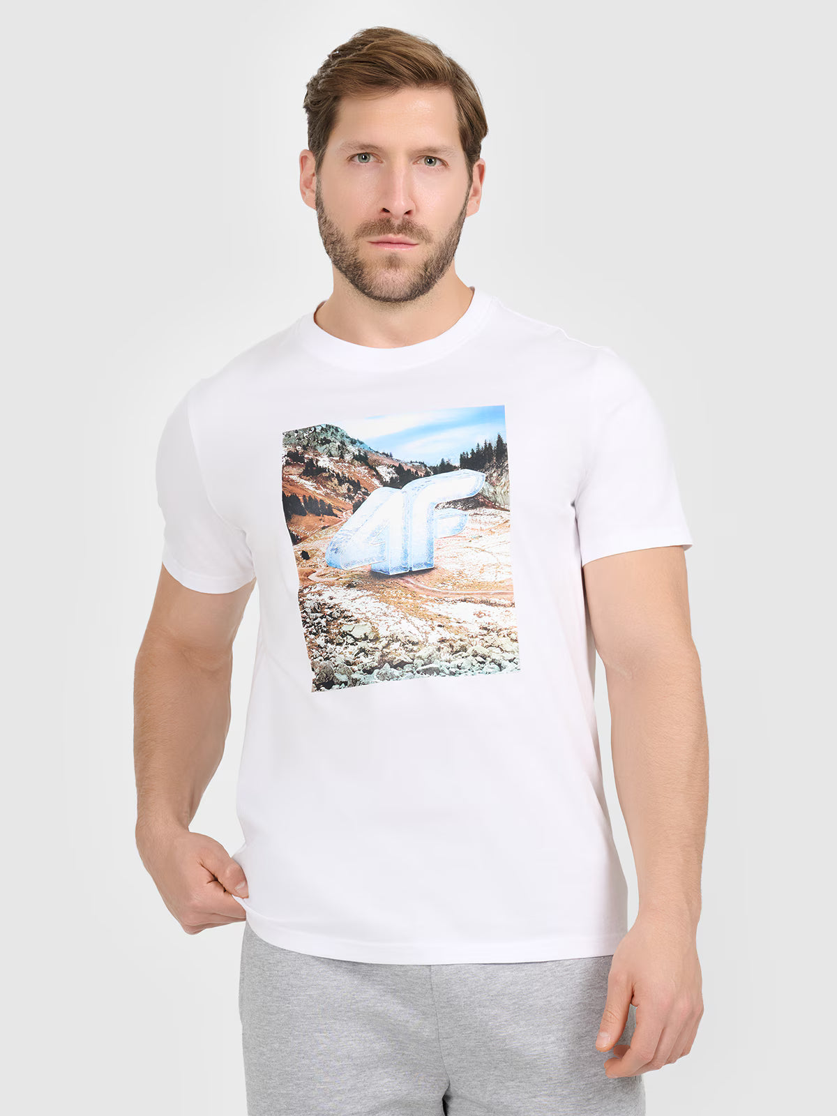 T-shirt regular z nadrukiem męski