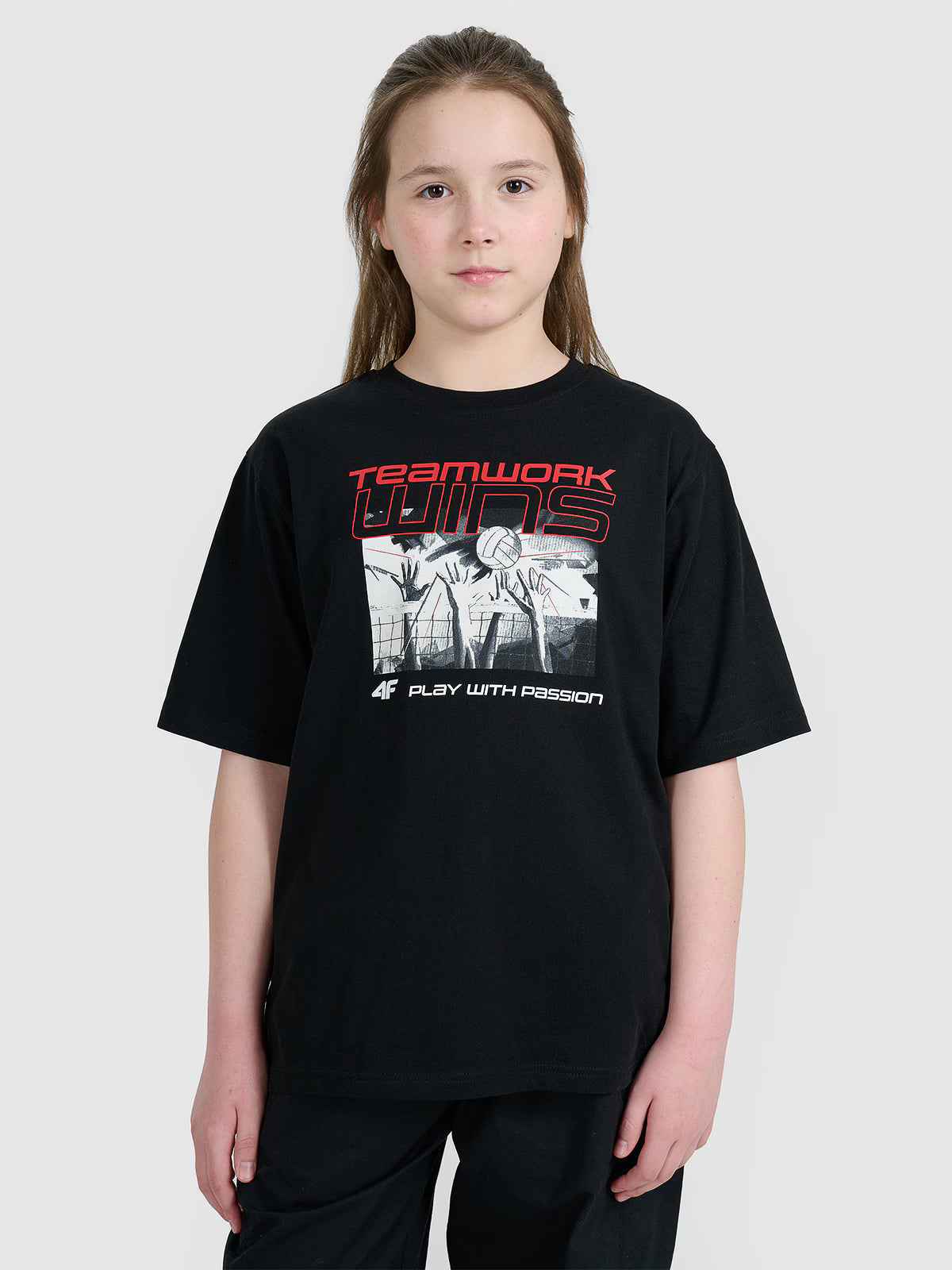T-shirt oversize z nadrukiem dziecięcy