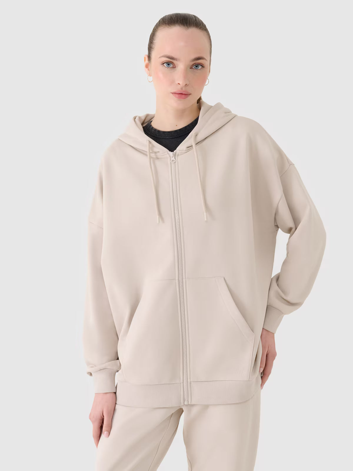 Bluza dresowa rozpinana z kapturem damska