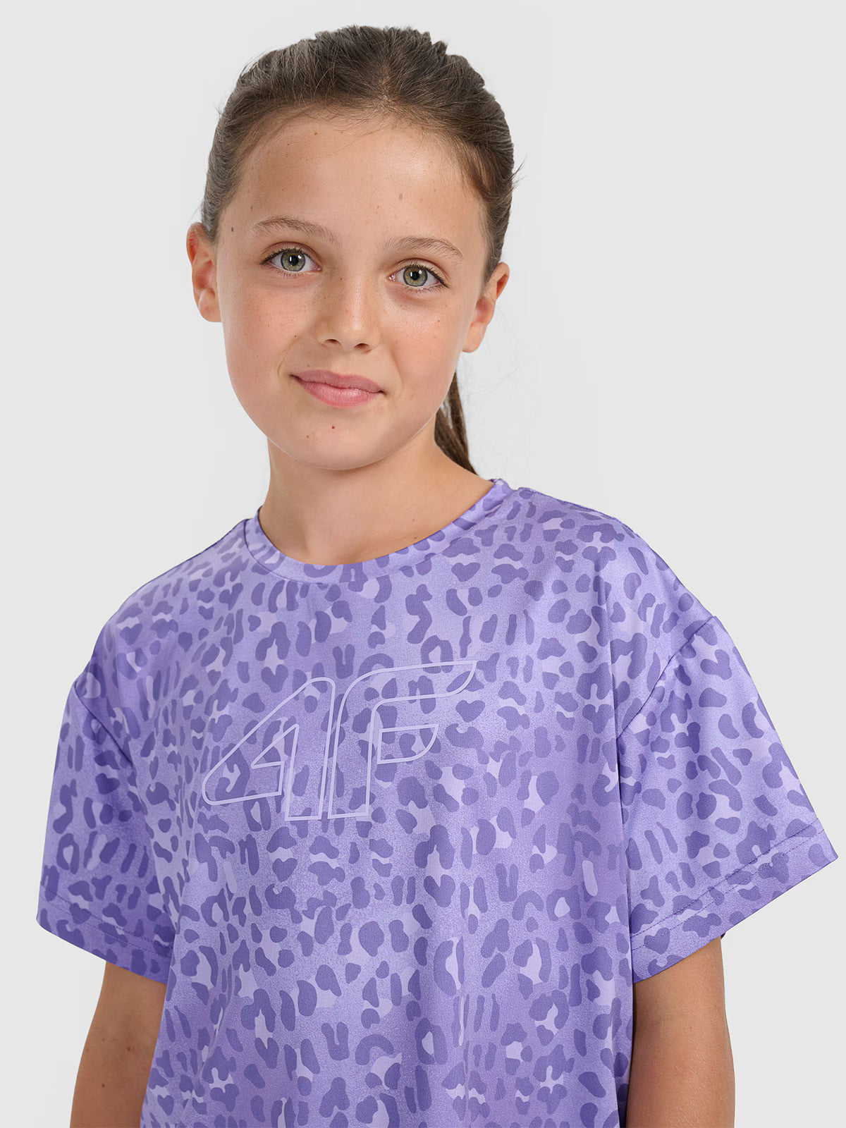 Crop-top sportowy szybkoschnący dziewczęcy