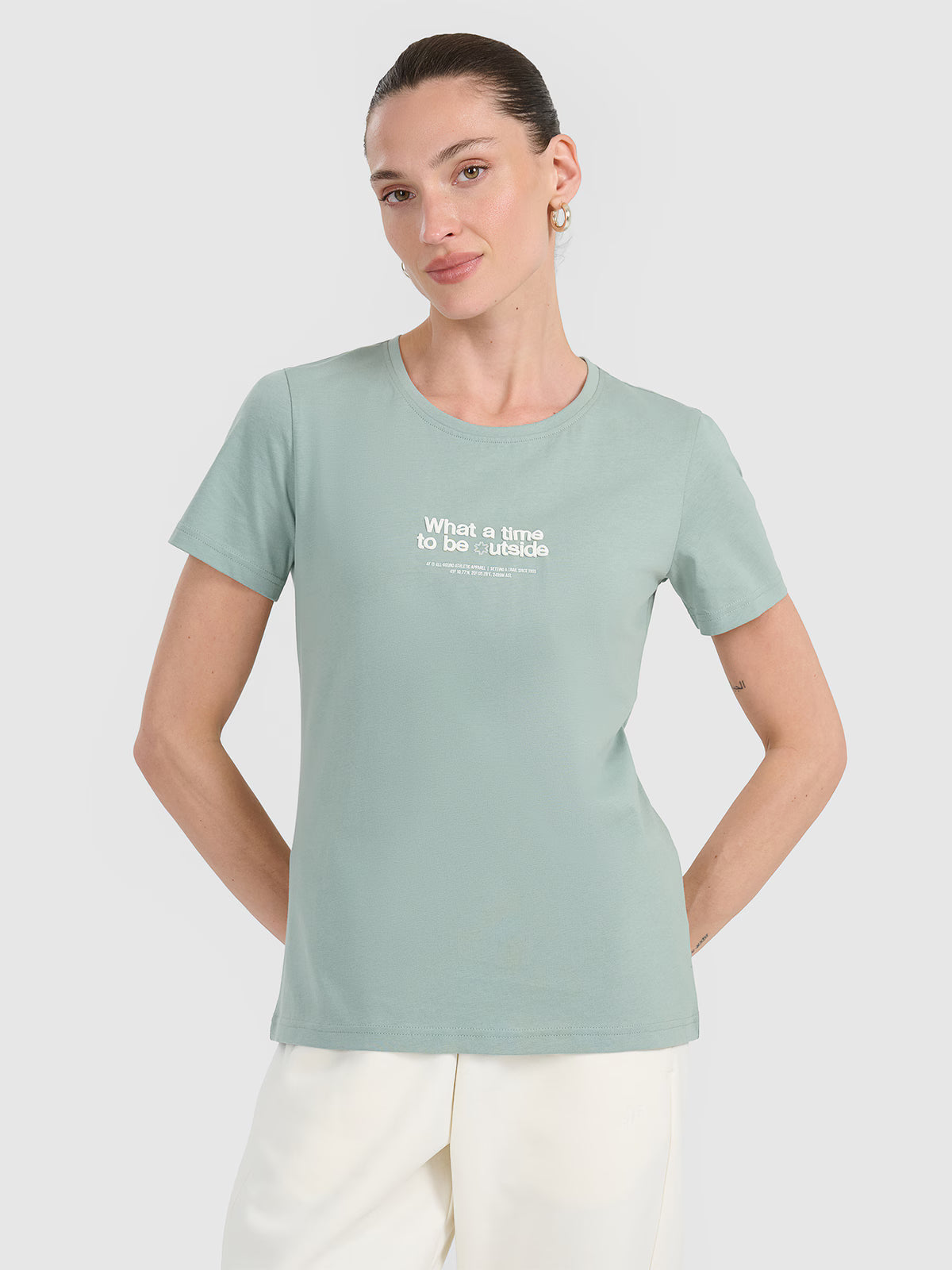 T-shirt regular z nadrukiem damski