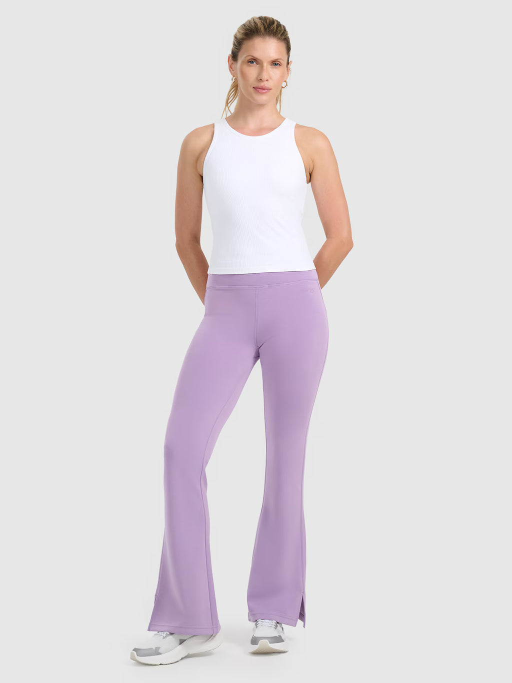 Top slim z prążkowanej dzianiny damski