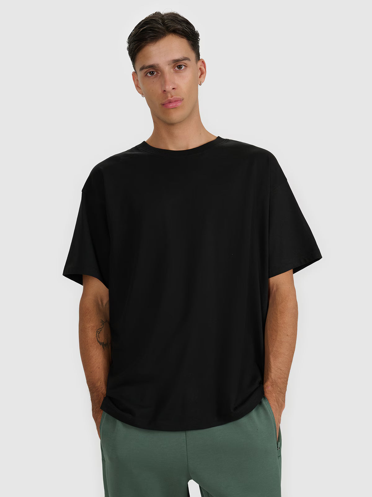 T-shirt oversize z nadrukiem męski