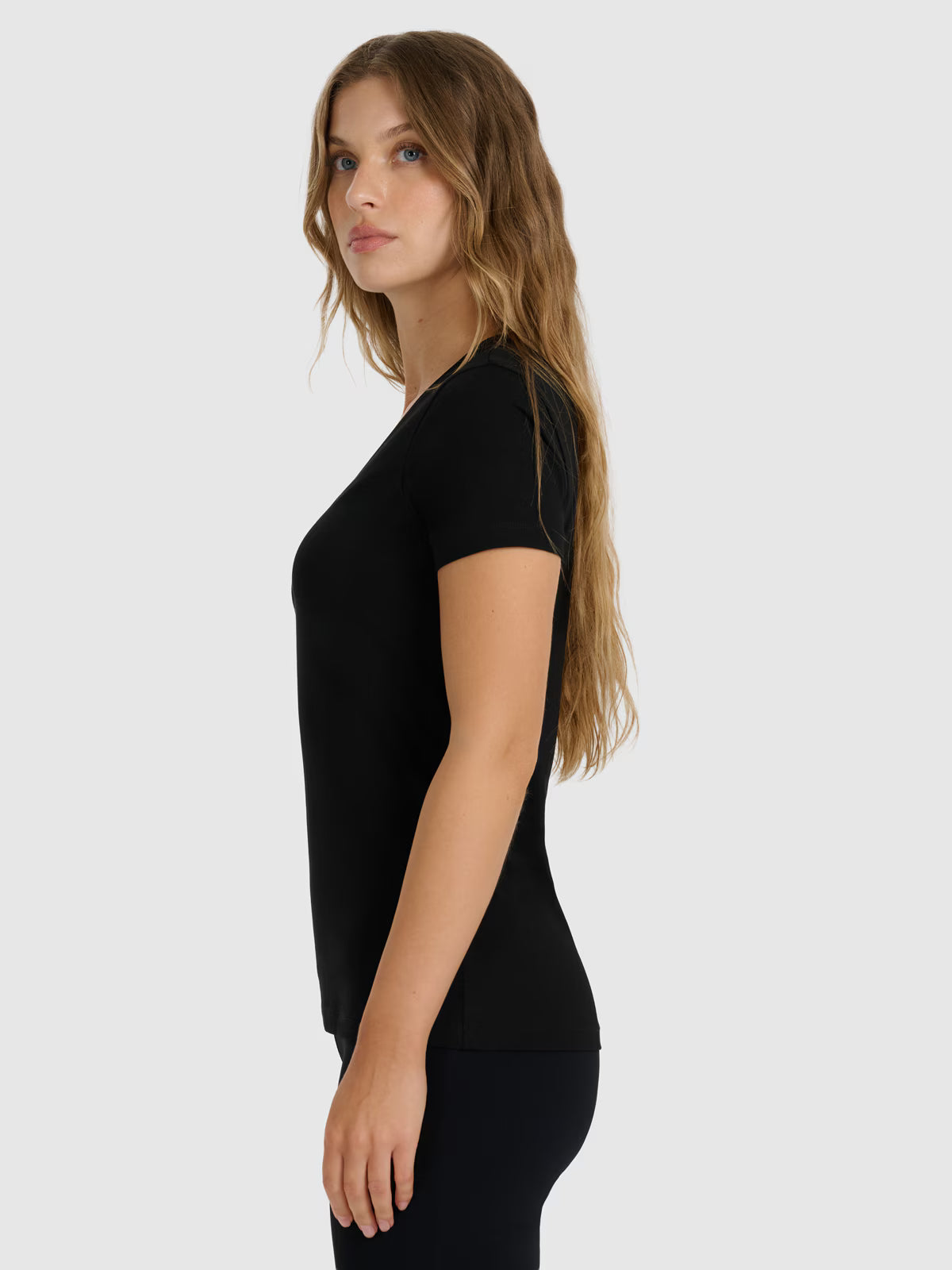 T-shirt slim gładki damski