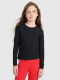 Longsleeve slim gładki dziewczęcy